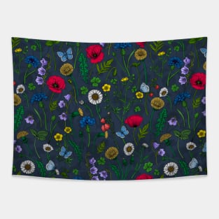 Wild flowers, poppies, cornflowers, daisies and more Tapestry