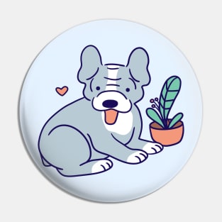 Blue French Bulldog Pin