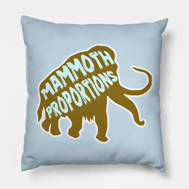 Woolly Mammoth Proportions Ice Age Elephant Mastadon Pillow by Grassroots Green