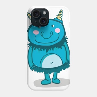 Cute blue monster with magic horns Phone Case