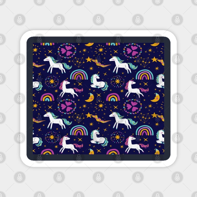 Unicorn Pattern Magnet by DragonTees