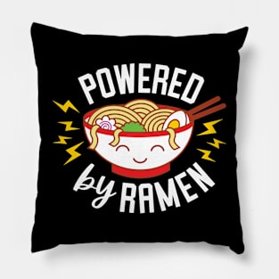 Powered By Ramen - Cute Kawaii Japanese Noodle Bowl Pillow