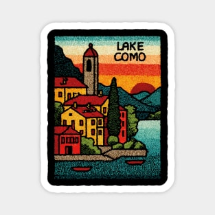 Lake Como Retro Travel Art Magnet