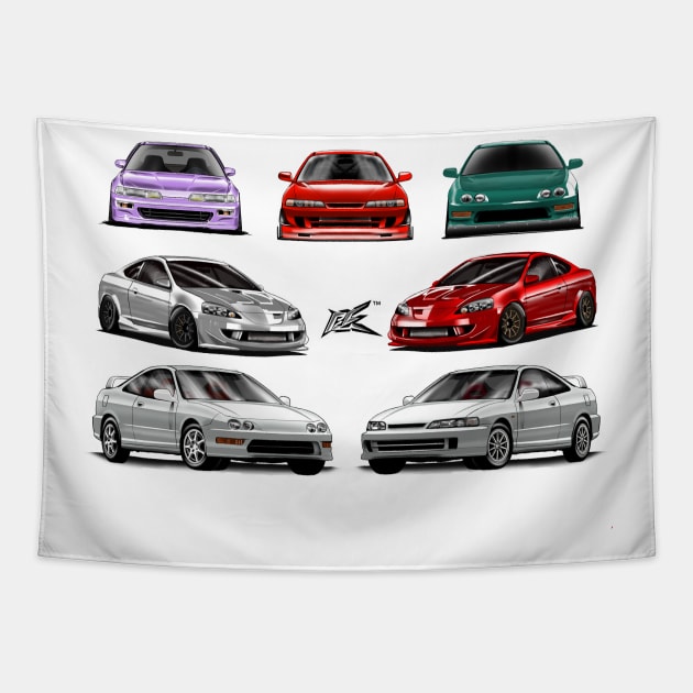 honda acura integra generations Tapestry by naquash