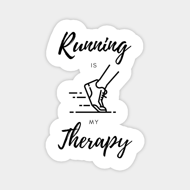 Running is my Therapy Sport Funny Magnet by hasanclgn