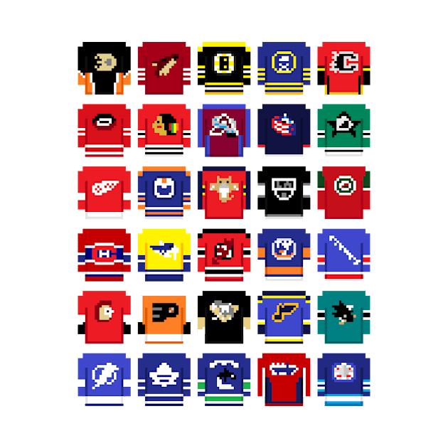 8-Bit Hockey Jerseys by Alcreed