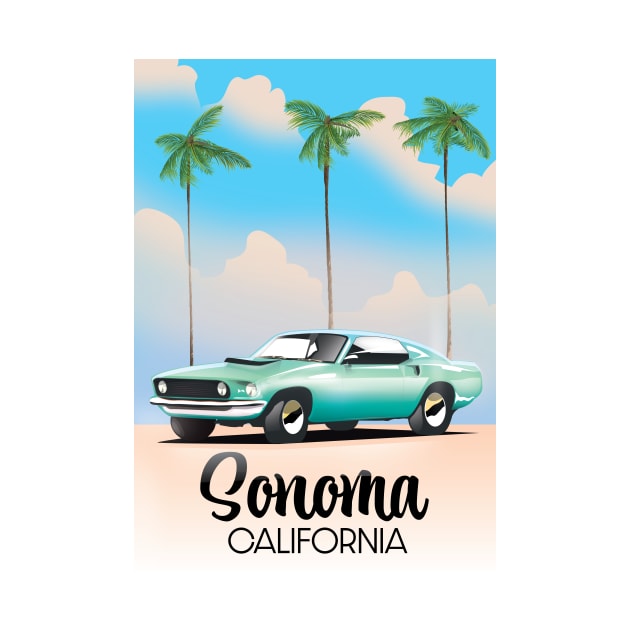 Sonoma, California Travel poster by nickemporium1