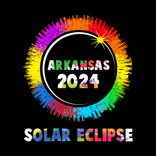 Total Solar Eclipse Arkansas 2024 Colorful Totality by inksplashcreations