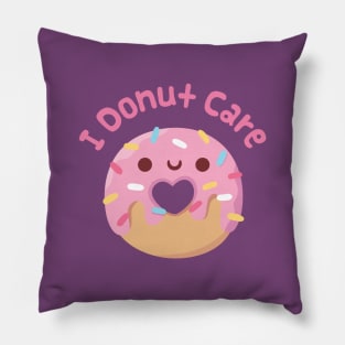 Cute I Donut Care Doughnut Pun Funny Pillow