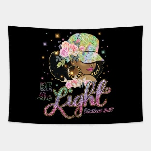 Be the Light, Black Woman, Religious, Christian Tapestry