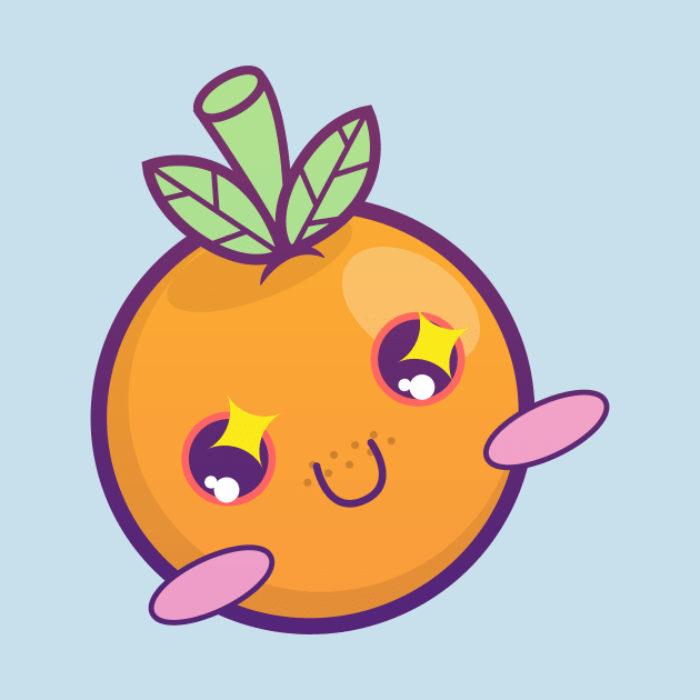 Happy Kawaii Orange by LineXpressions