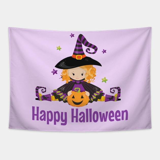 Halloween Witch Shirt Pumpkin Stars Witchy Tee Tapestry by InnerMagic