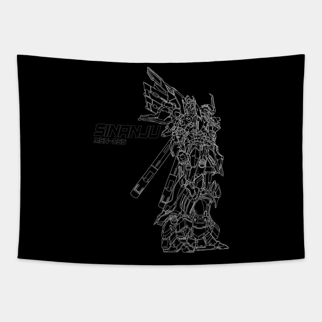 Sinanju on White Line Tapestry by CoretanVector