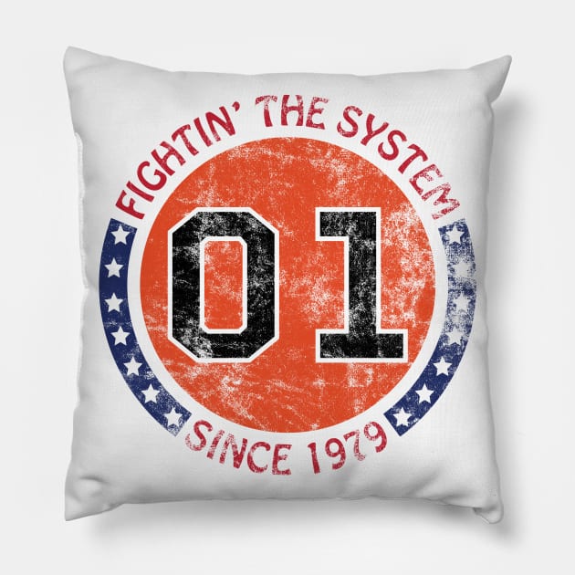 Dukes of Hazzard - Fightin' The System Since 1979 Vintage (01 General Lee) Pillow by albinochicken