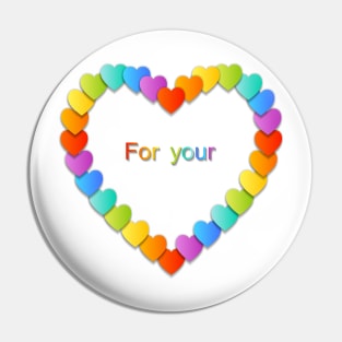 Valentine's Day pattern with beautiful colorful hearts Pin