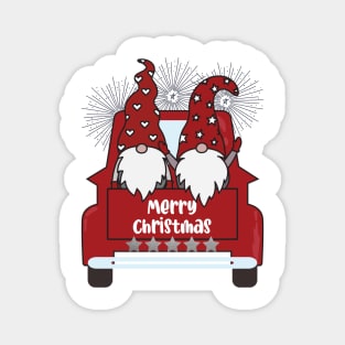 Christmas Gnomes Truck Magnet