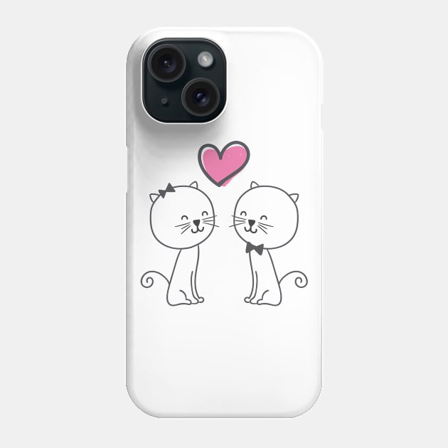 Cat's in love Phone Case by GNDesign