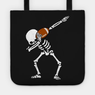 Halloween Dabbing Skeleton FOOTBALL T-Shirt Dab Soccer Ball Tote