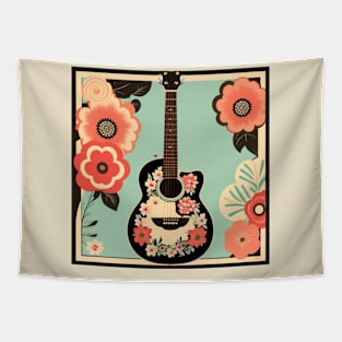 Flower Guitar  by Music Genius Art Tapestry