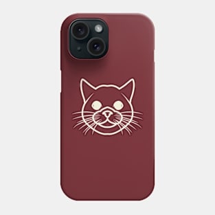 Lineart Cute Cat Face Phone Case