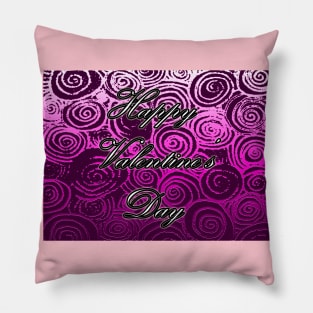 Happy Valentine's Day (Pink Swirl) Pillow