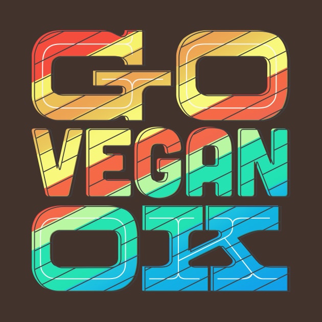 Rainbow Retro Go Vegan OK by kippygo