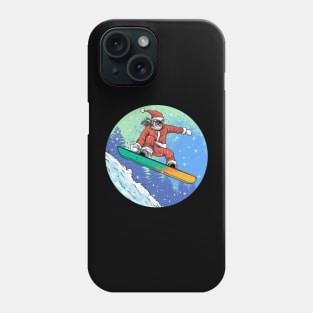 Snowboarding Santa Phone Case