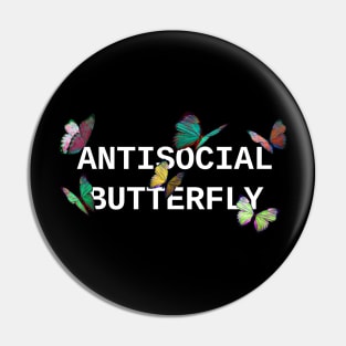 ANTISOCIAL BUTTERFLY Rainbow White Pin