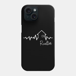 Realtor - Heartbeat Real Estate ECG Silhouette Phone Case