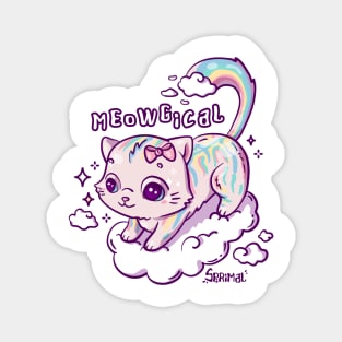 Magical rainbow cat pun meowgical Magnet