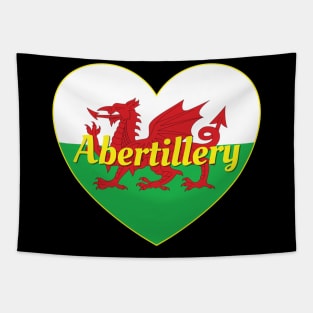 Abertillery Wales UK Welsh Flag Heart Tapestry