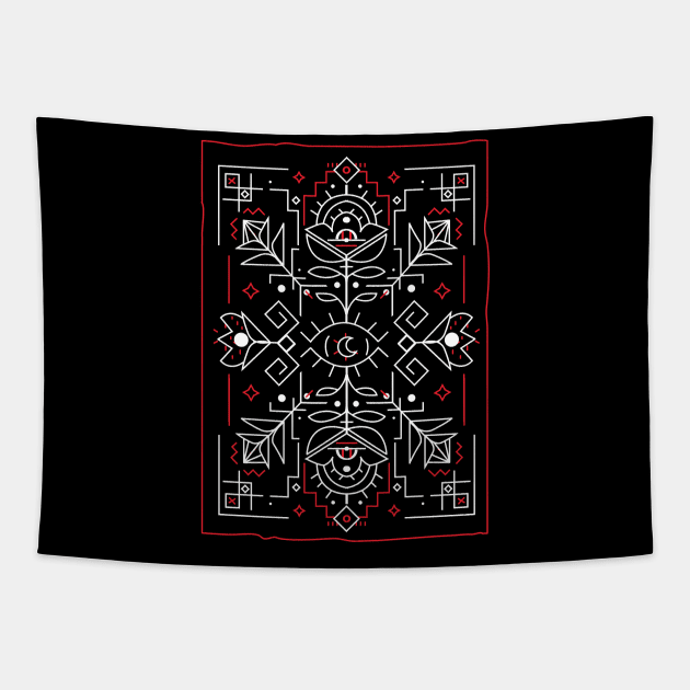 geometric flower Tapestry by yoaz