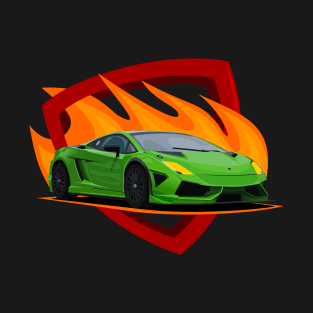 Lamborghini car design with a fire theme T-Shirt