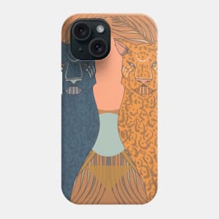 Tropical Jaguar and Palm leaves Phone Case