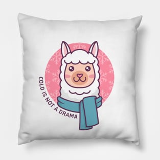 Cute Kawaii Winter Llama Design Pillow