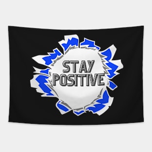 Stay Positive Purple and Gray Tapestry