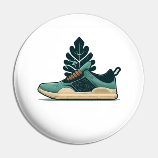 Leaf a Positive Footprint with Our Beige and Blue Sneaker Pin