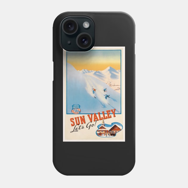 Sun Valley Idaho Vintage Ski Poster Phone Case by ROEDERcraft