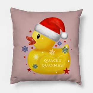 Funny xmas rubber duck with knife Pillow