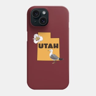 Utah with state flower and bird Phone Case