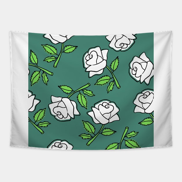 White Roses in Alexandrite Color Tapestry by aybe7elf