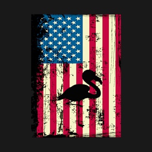 Flamingo American Flag USA Patriotic 4th Of July Gifts T-Shirt