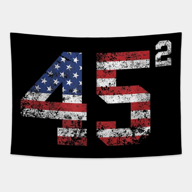 45 Squared Trump 2020 Second Term Usa Vintage T shirt Tapestry by Tisine