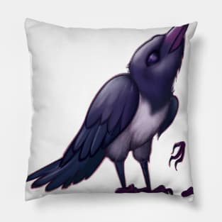 Cute Crow Drawing Pillow