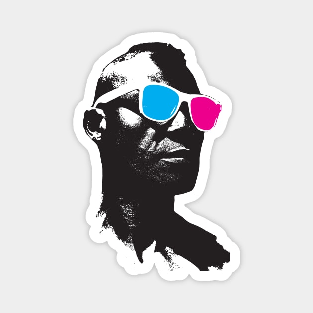 Cool guy with 3D Glasses Magnet by Spindriftdesigns