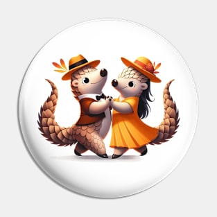 Cute Couple Pangolins Dancing Tango Pango-Tango Pin