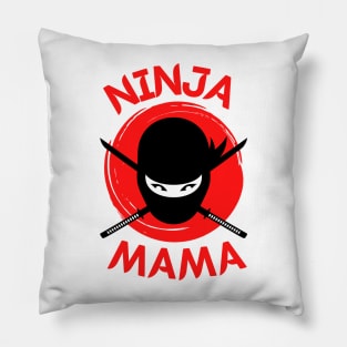 Funny Ninja Mama Multitasking WAHM Baby Birthday New Mom Pillow