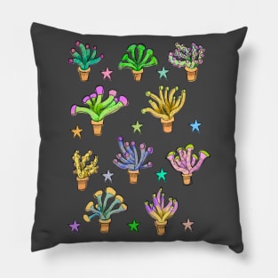 Cute Pastel Euphyllia Coral Pattern Pillow