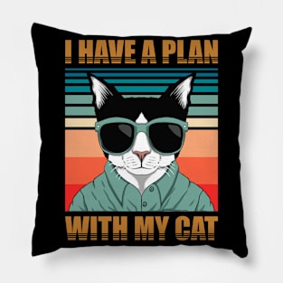 Retro Cat Spirit Animal Pillow