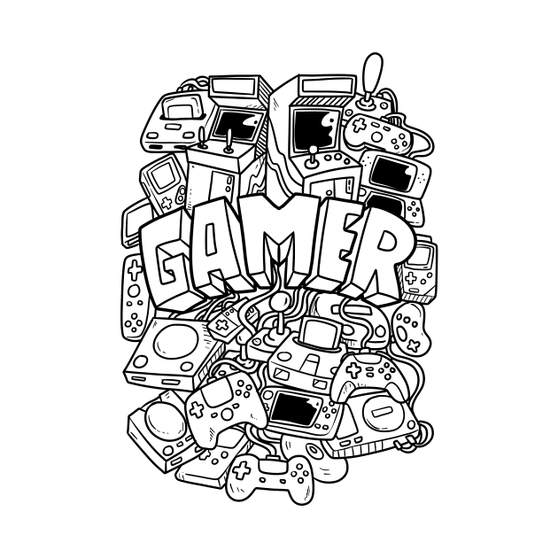 Retro gaming doodle by sullyink